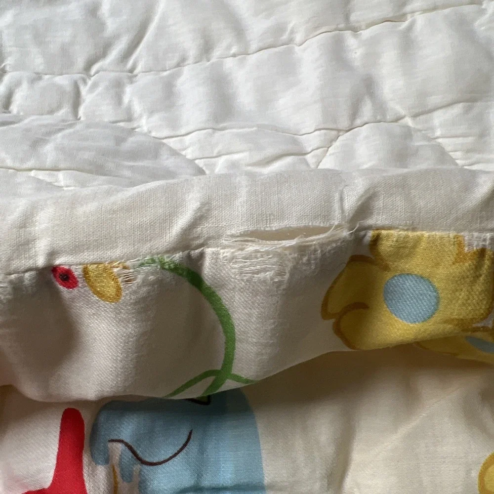 Vtg Walt Disney Productions Winnie The Pooh Baby Blanket Toddler Quilt - Damaged